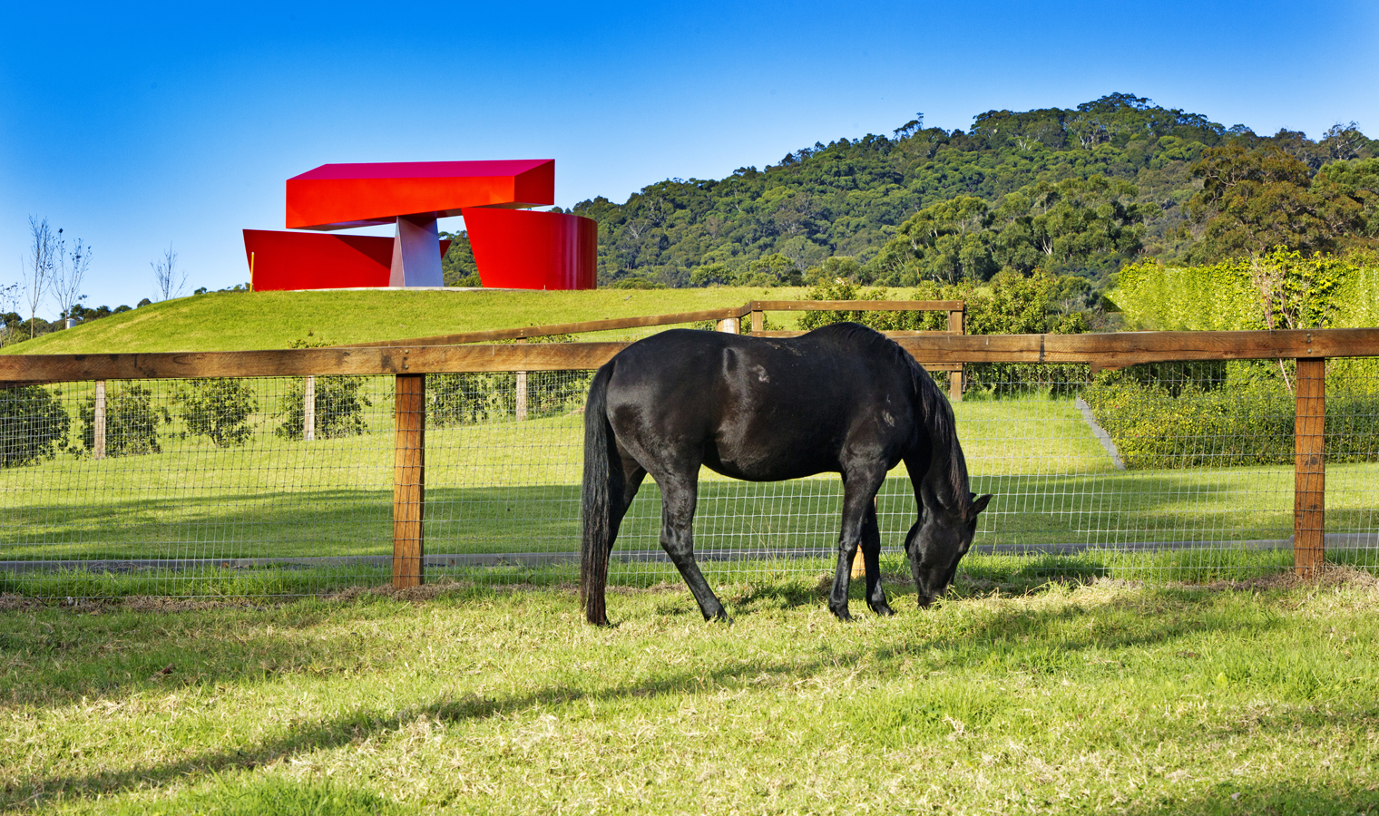Red Balance Beam by Haruyuki Uchida