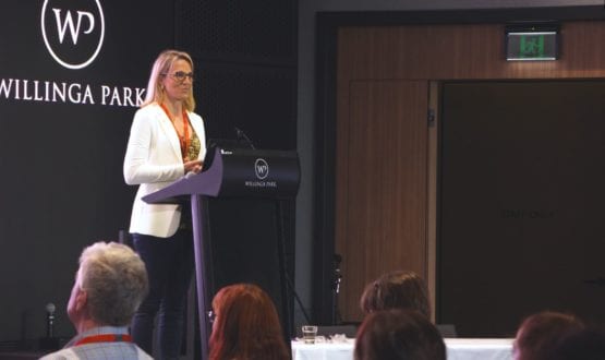 Bettina De Rham presenting at the FEI Forum Bettina De Rham presenting at the FEI Forum