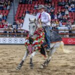 The winning Gold Buckle round was won by Pete Comiskey riding Ervine’s Just Jim