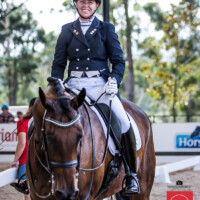 Behind that smile is a score of 69.06% for Justine Greer and 'Jaybee Cavalier'