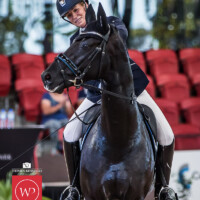 'I think they liked me Mum !! 'Braveaux' under the sadlle of Gina Montgomery score 90.4 to win the class